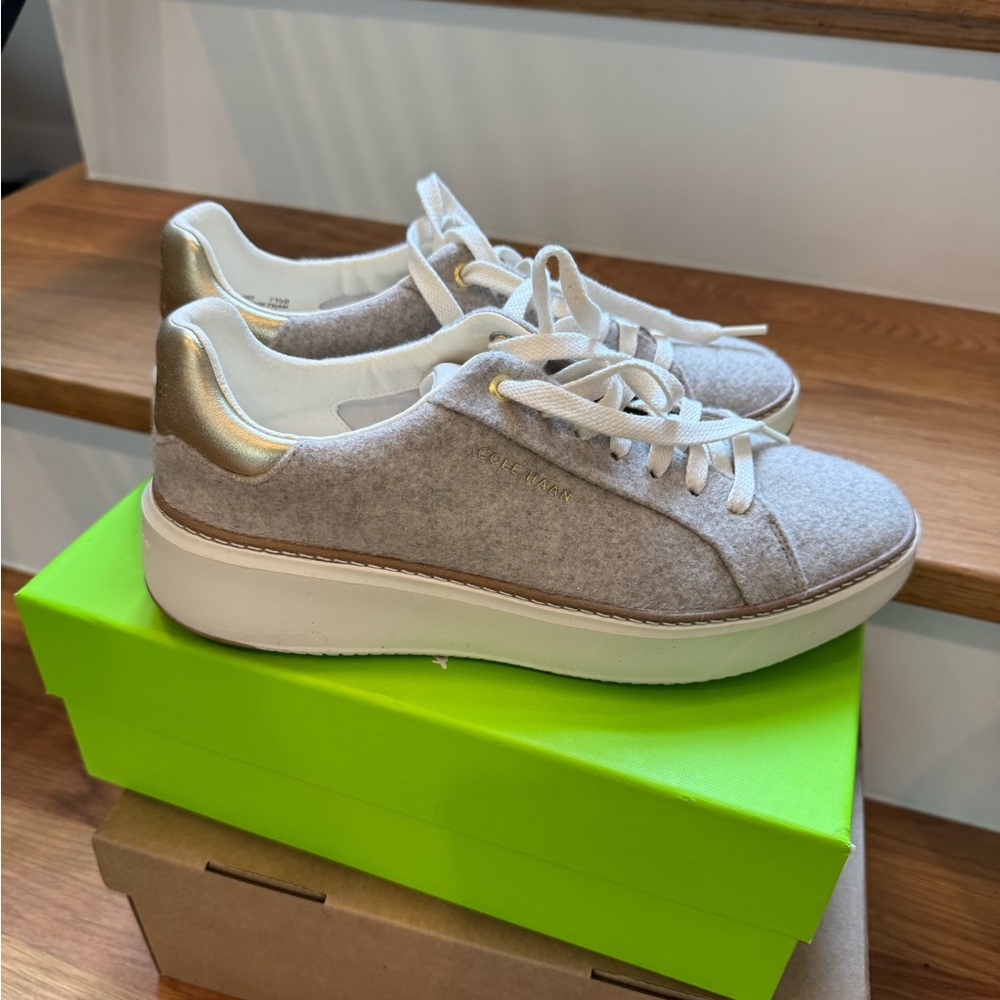 Cole Haan Gold and Gray Women's Sneakers